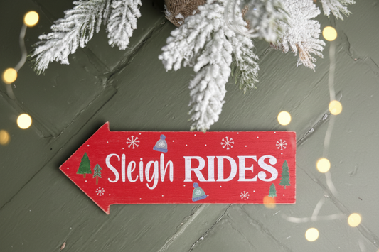 christmas arrow signs sleigh rides