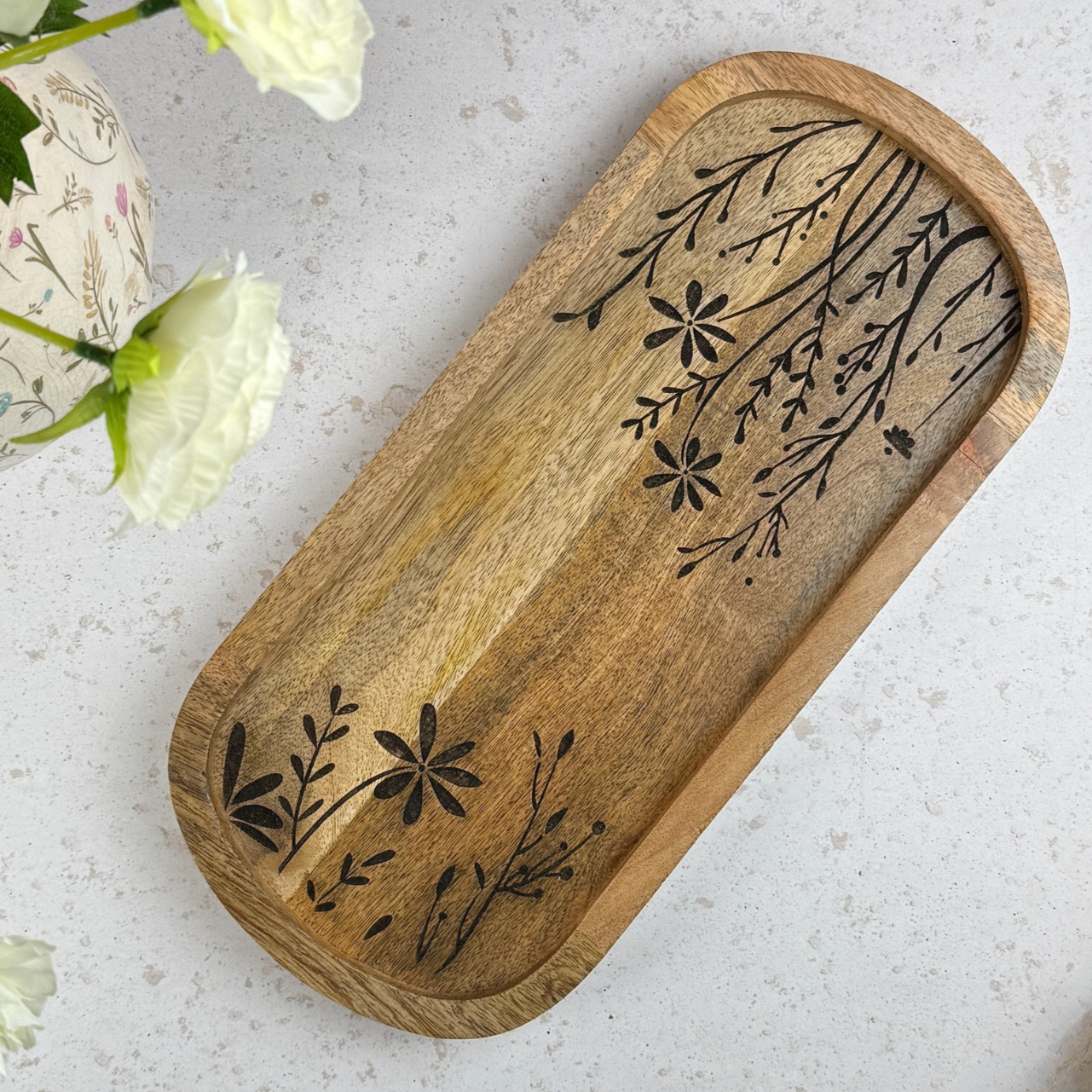 large floral tray
