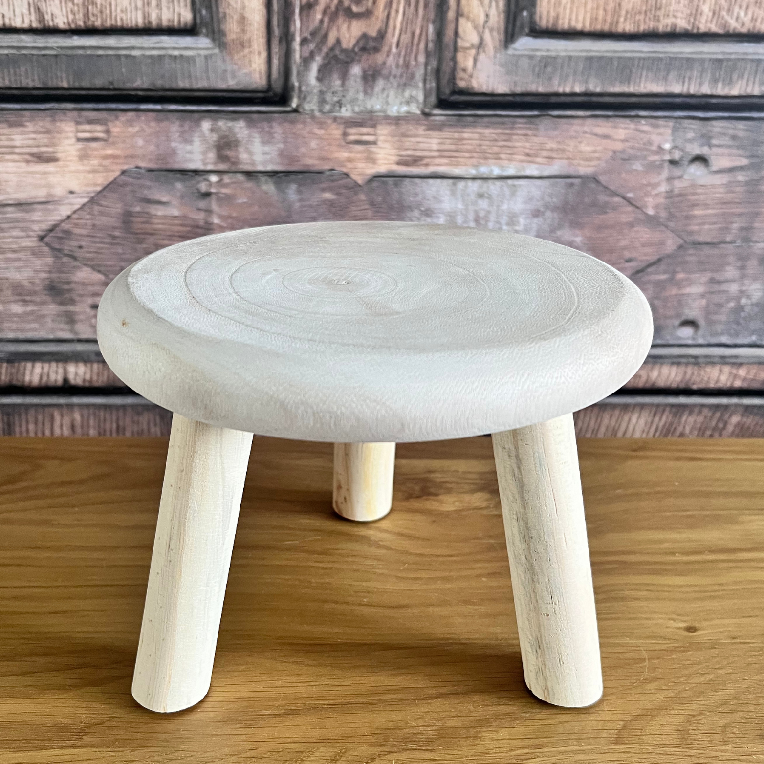 wooden styling stool