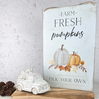 Farm Fresh pumpkins pick your own sign