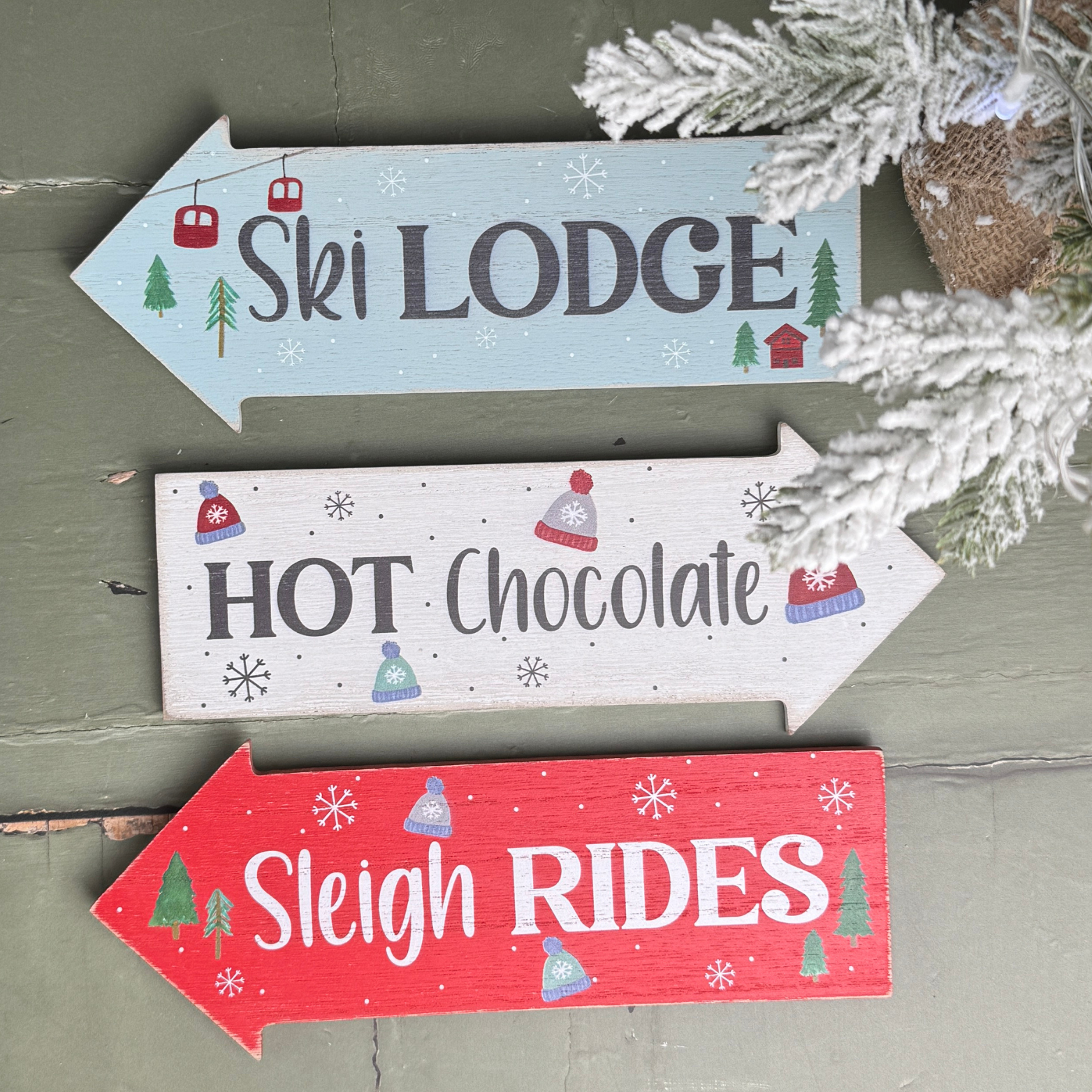 christmas arrow signs