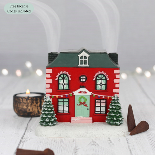 christmas house incense burner