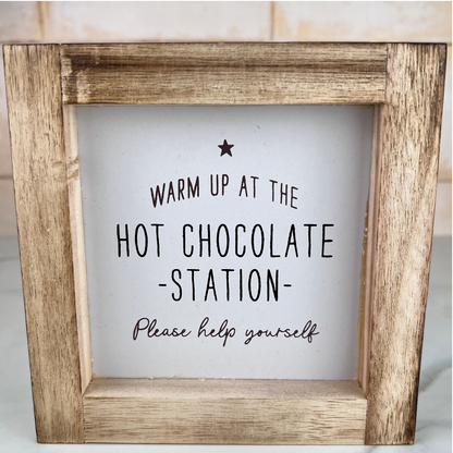 classic hot chocolate station sign