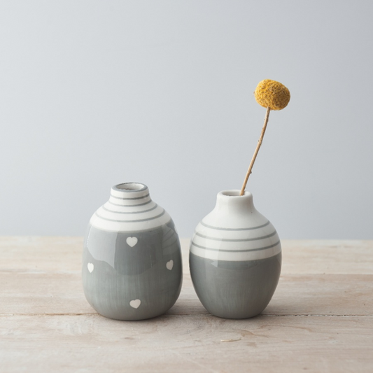 duo grey bud vase