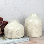etched flower vase