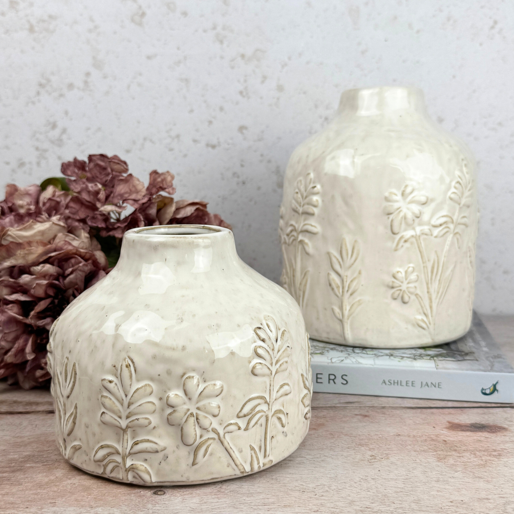 etched vase  two sizes