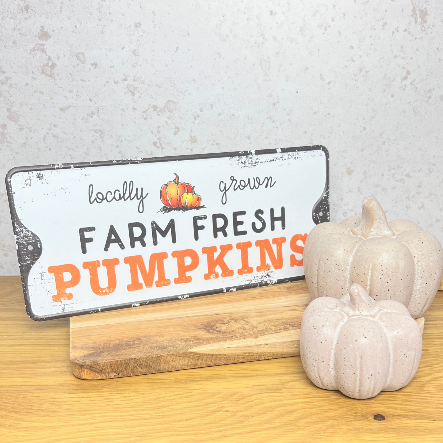 farm fresh pumpkin sign styled