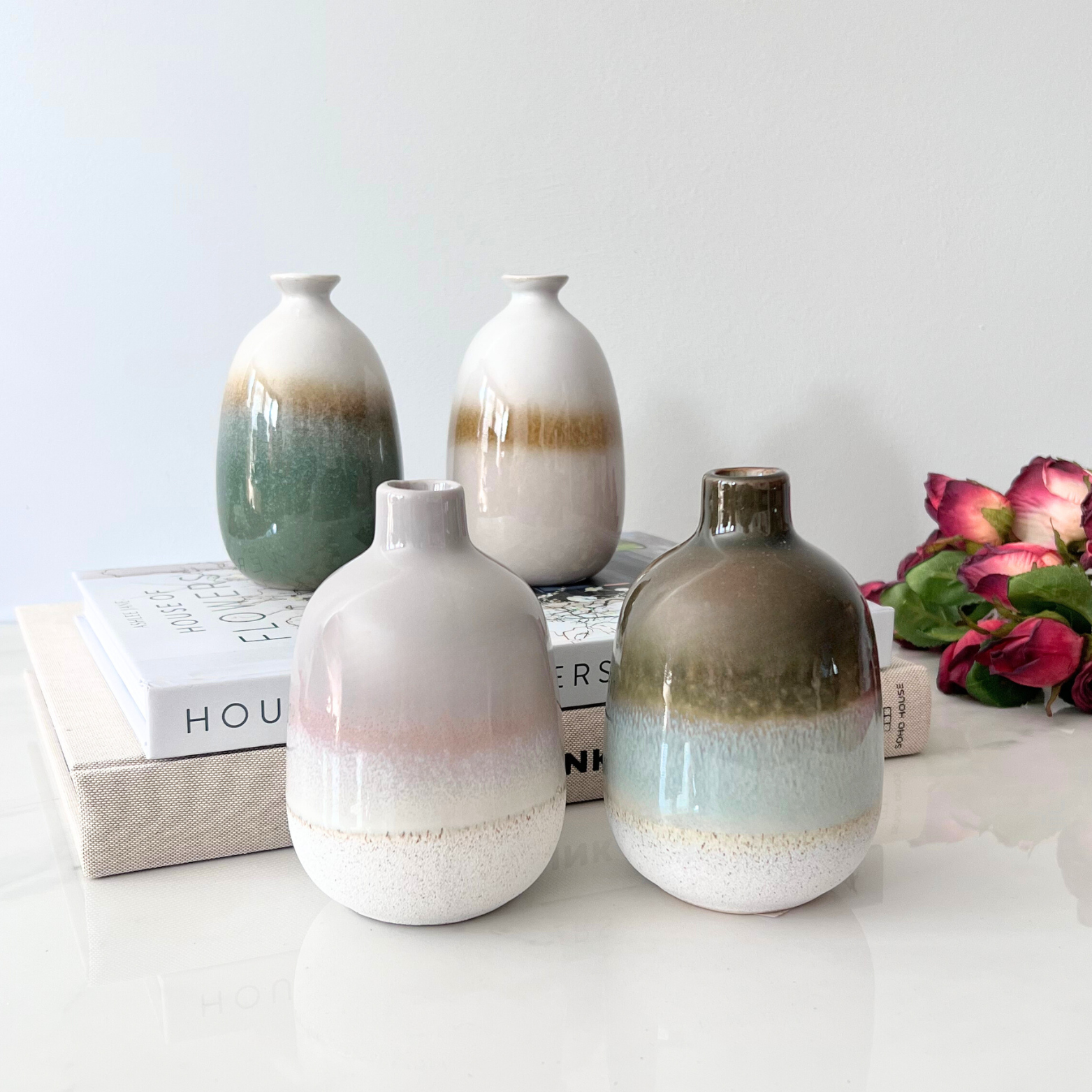 glaze bud vases