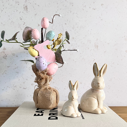 glazed bunny duo with tree