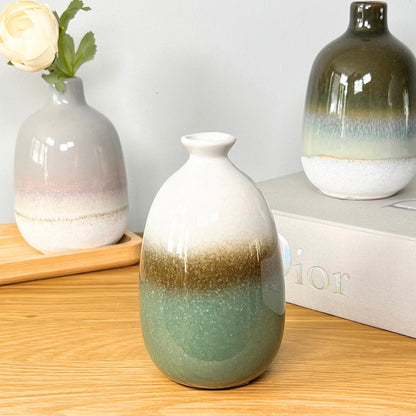 glazed bud vase