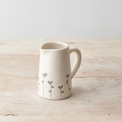 grey flower heart jug larger