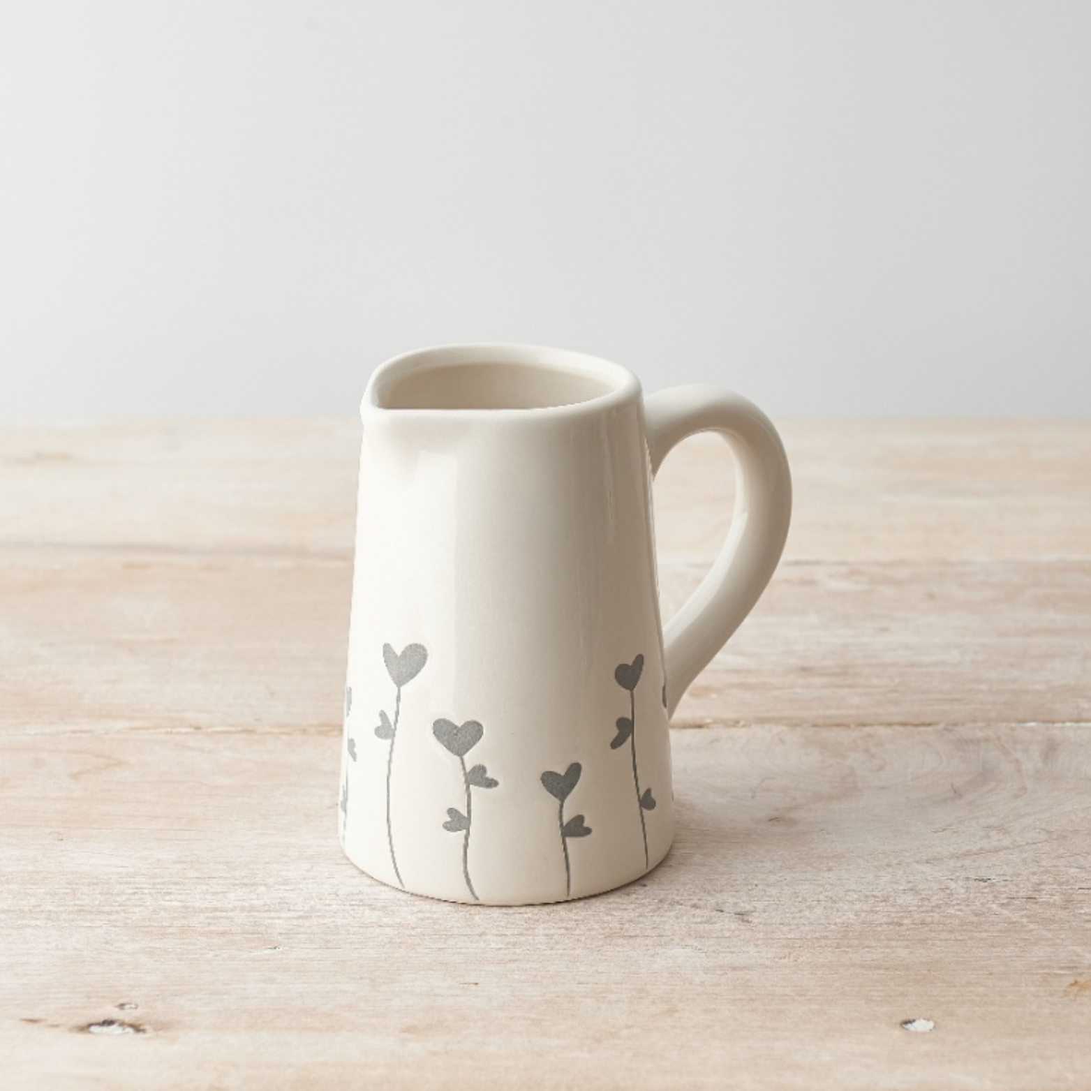 grey flower heart jug little