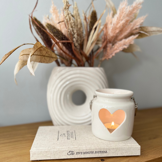 heart tea light holder with rope handle