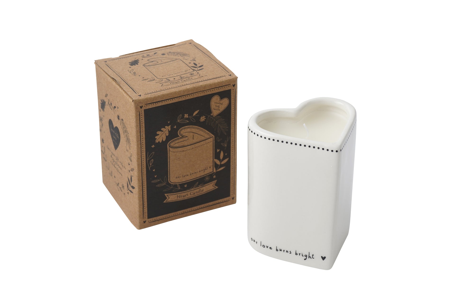 heart vanilla candle with box