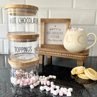 hot chocolate stacking jars