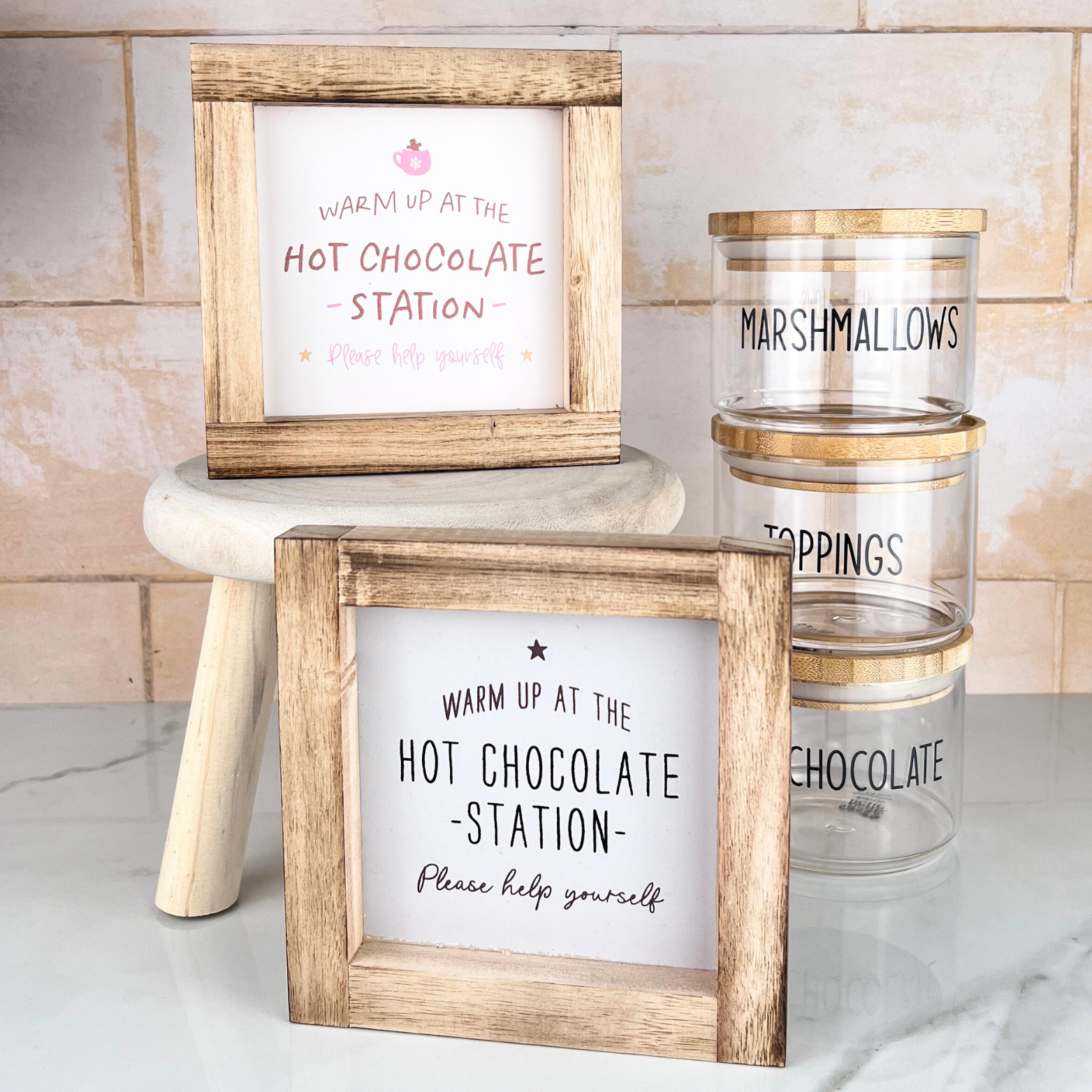 hot chocolate station signs 