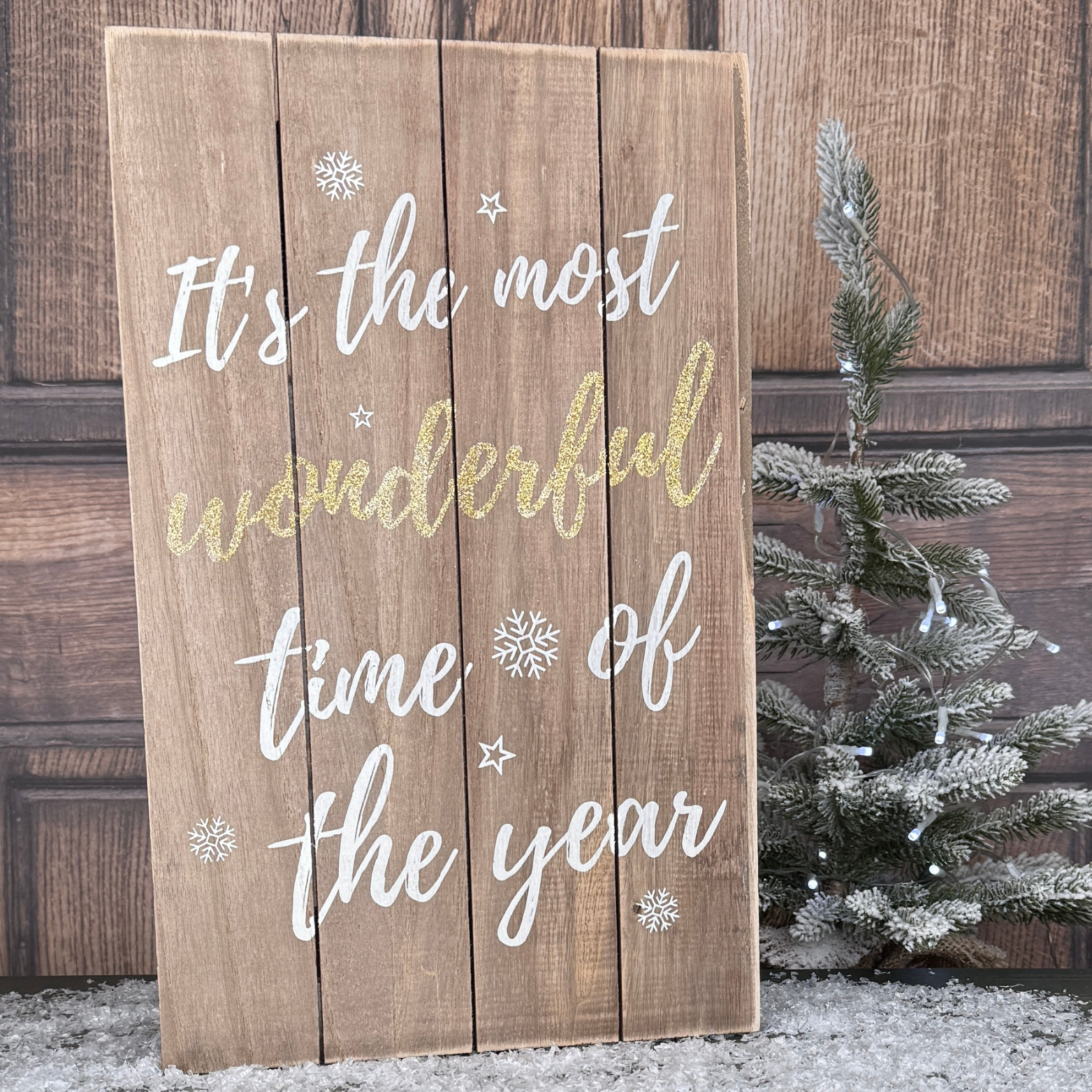 its the most wonderful time of the year sign with gold accent 