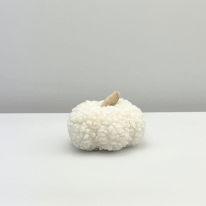 small white sherpa pumpkin