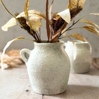large textured jug with autumnal leaves