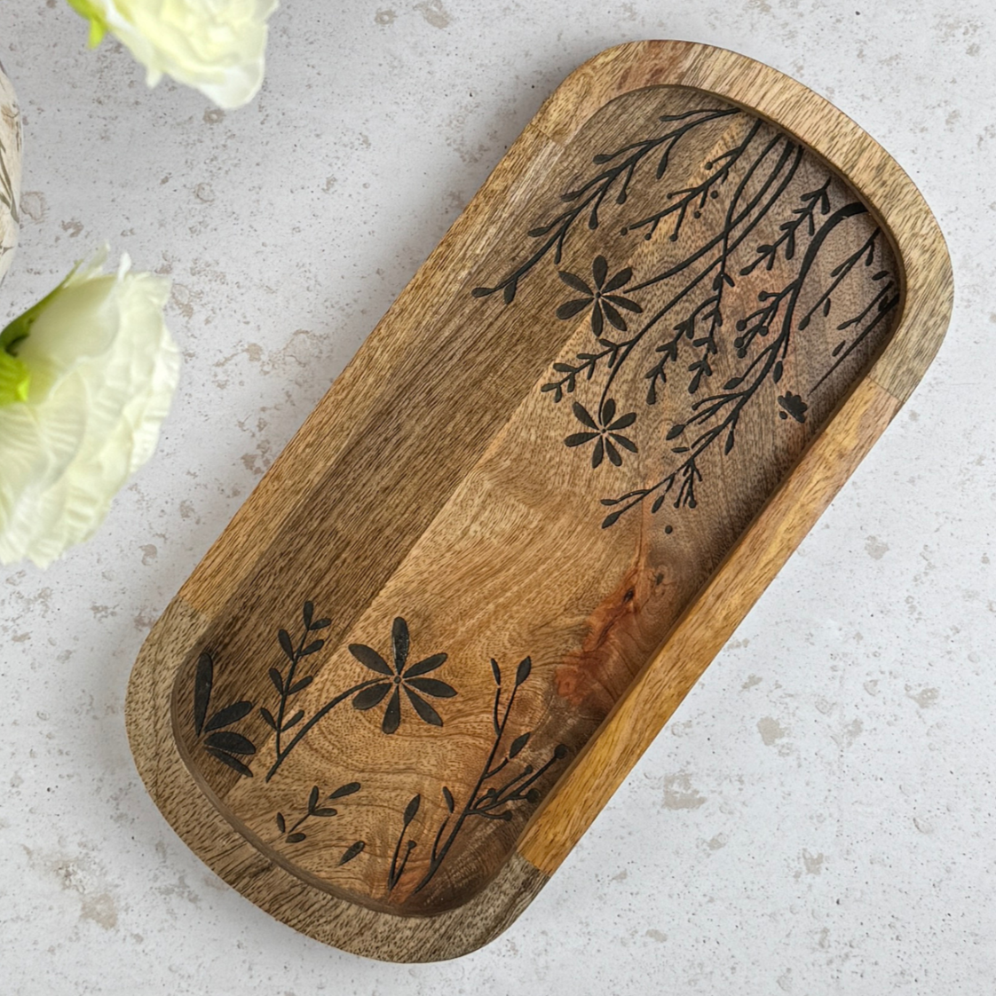 medium floral tray