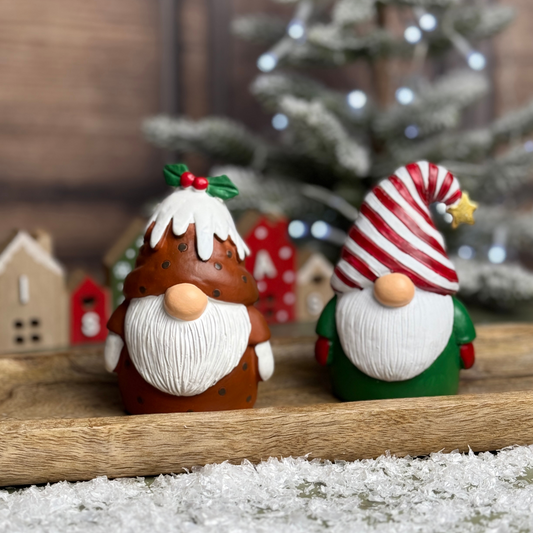 christmas pudding and candy cane christmas gonk