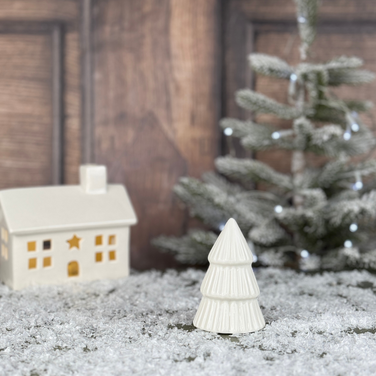 small ceramic white tree