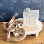 styling board with heart links and cottage incense burner high