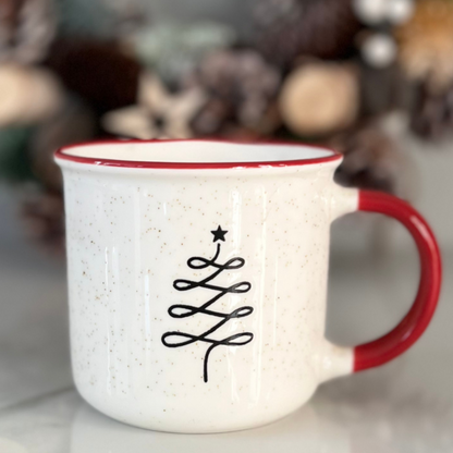 mug with a swirl tree pattern