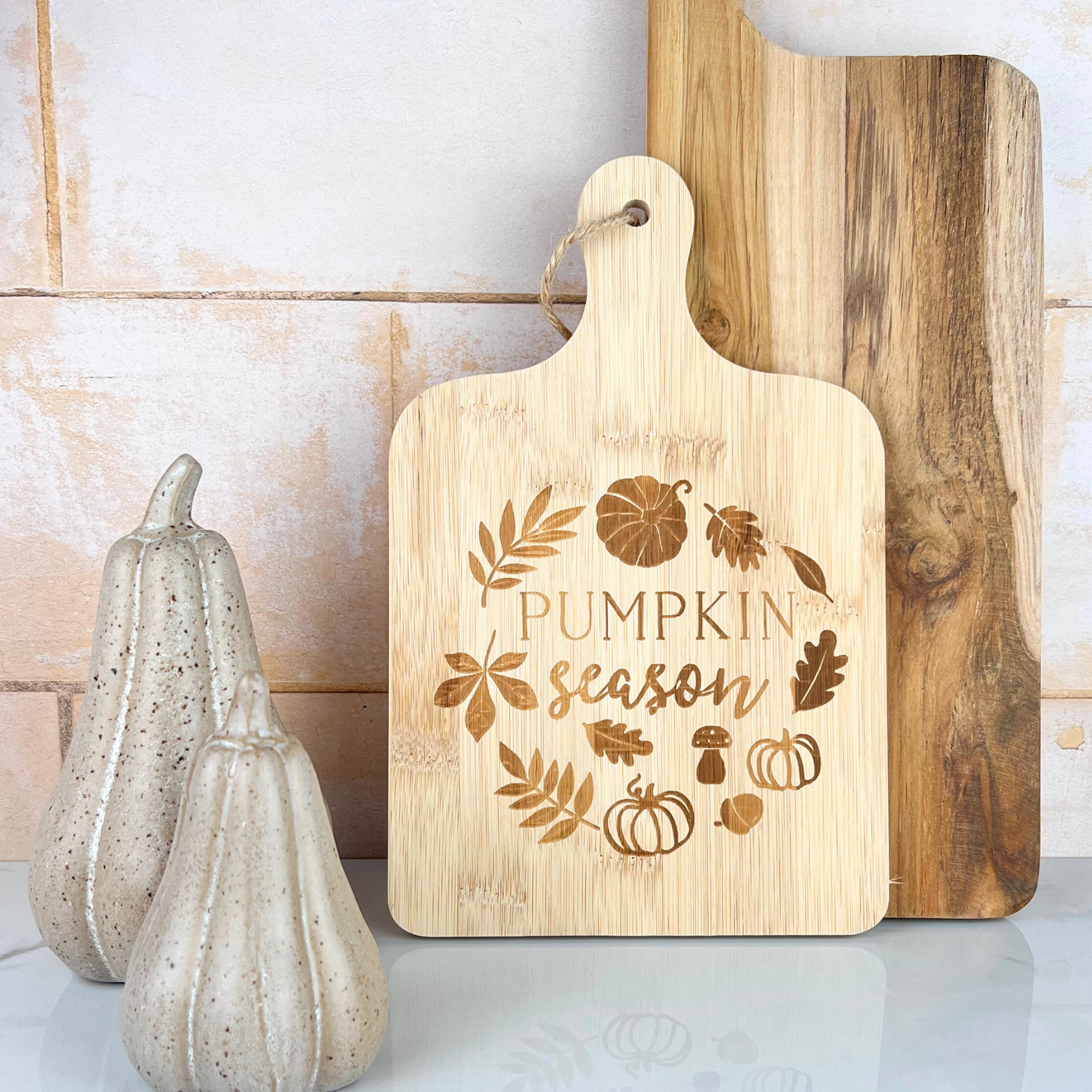 tonal pumpkin season bamboo serving board actual 