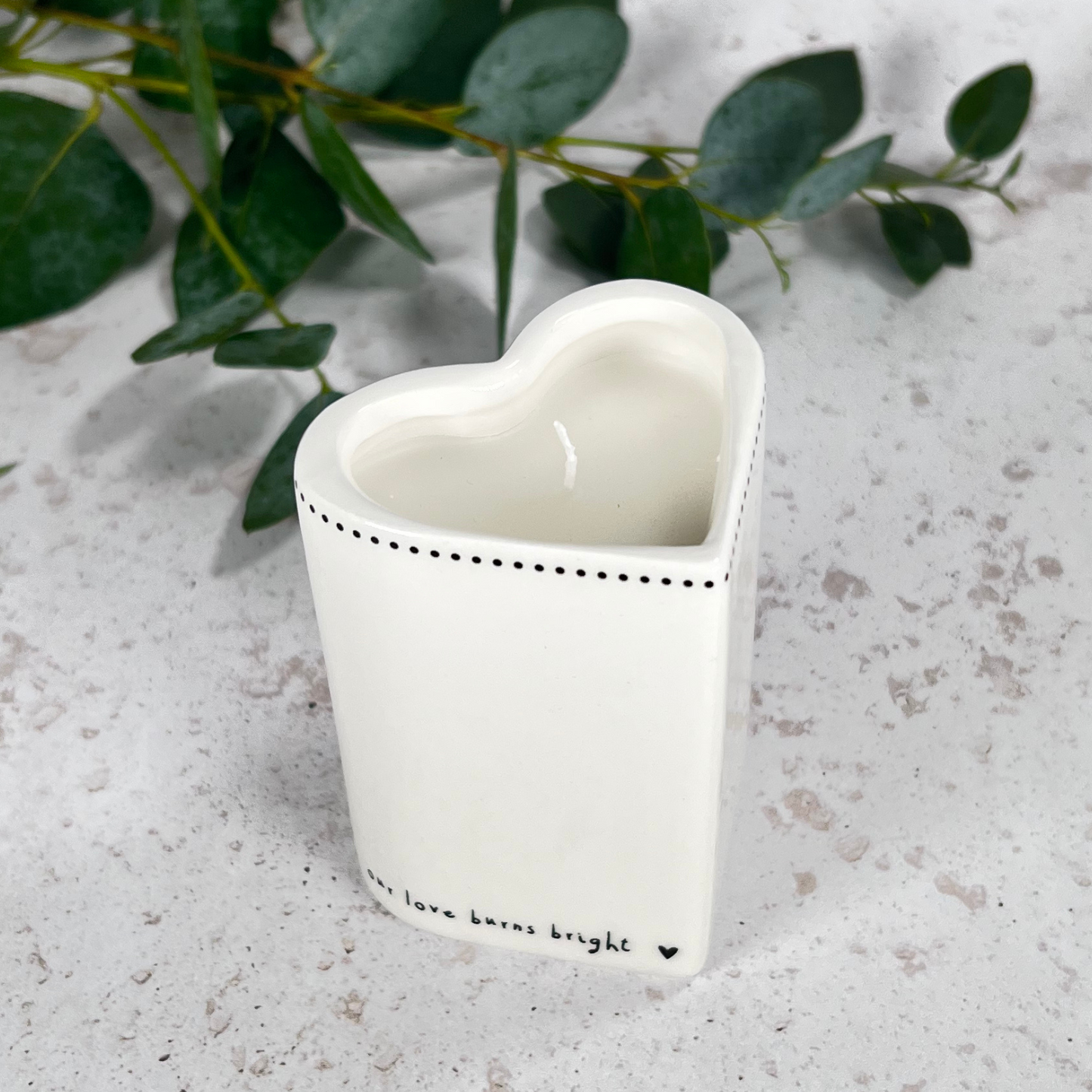 vanilla heart shaped candle 