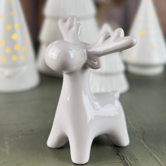 white ceramic reindeer