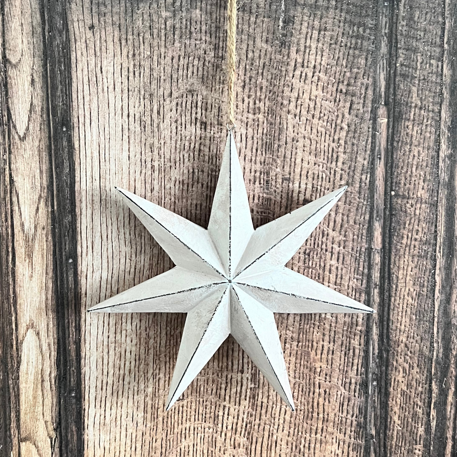 white washed hanging star