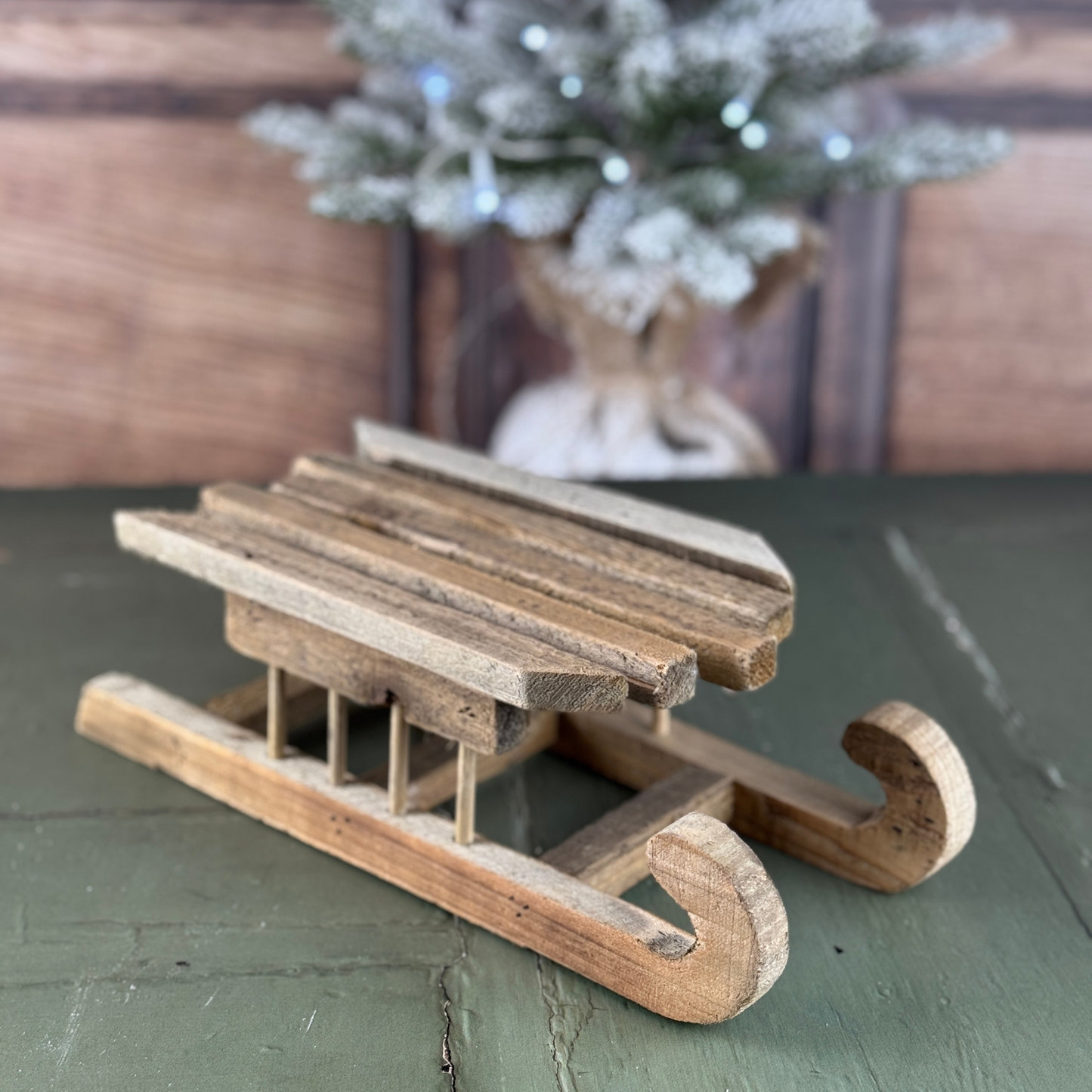 wooden sleigh for decorative purposes 